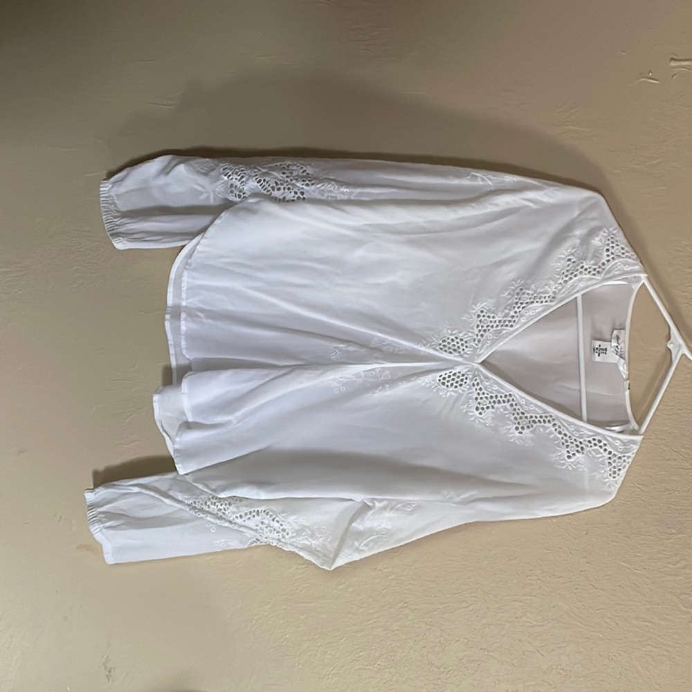 H&M white blouse long sleeve